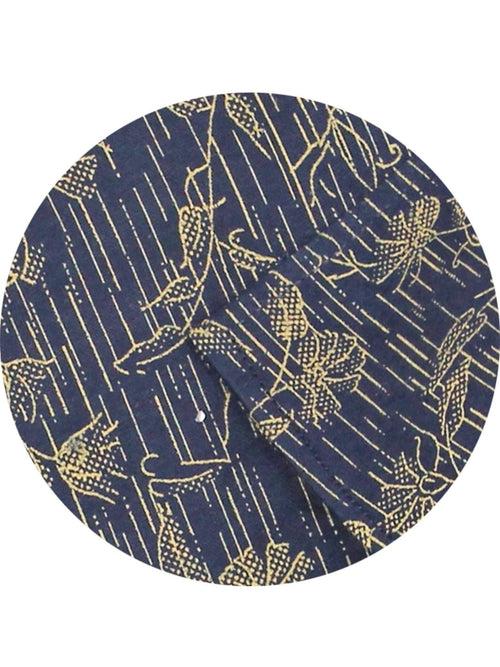 Men's 100% Cotton Printed Shirt - Navy Blue (0419)