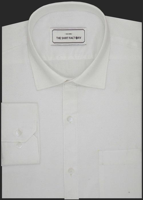 Men's Premium Cotton Blend Dobby Shirt White (0997)
