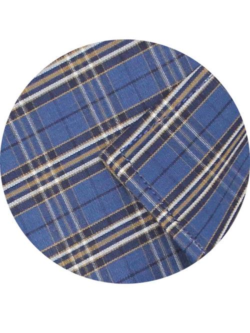 Men's Premium Cotton Check Shirt - Blue (0468)