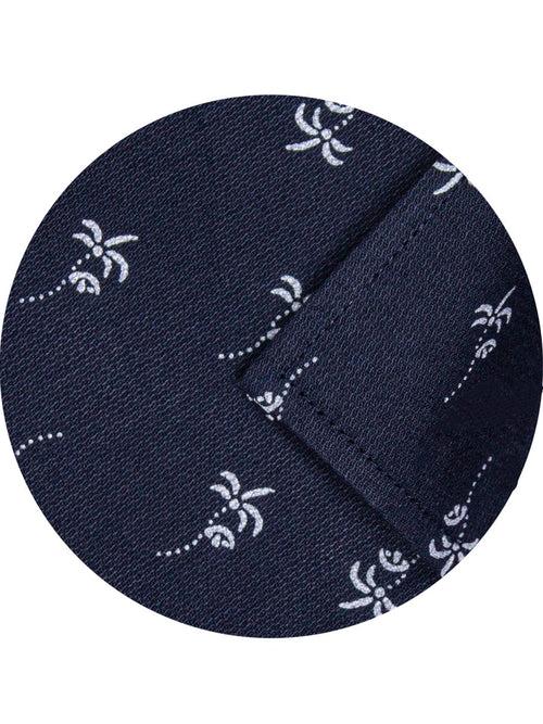 Men's Premium Cotton Printed Shirt - Light Navy (1145)