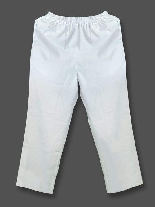 Men's Regular Cotton Blend Plain Pyjamas - White (PJMA01) Pack of 2