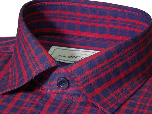 Men's Cotton Check Shirt - Red (0895)