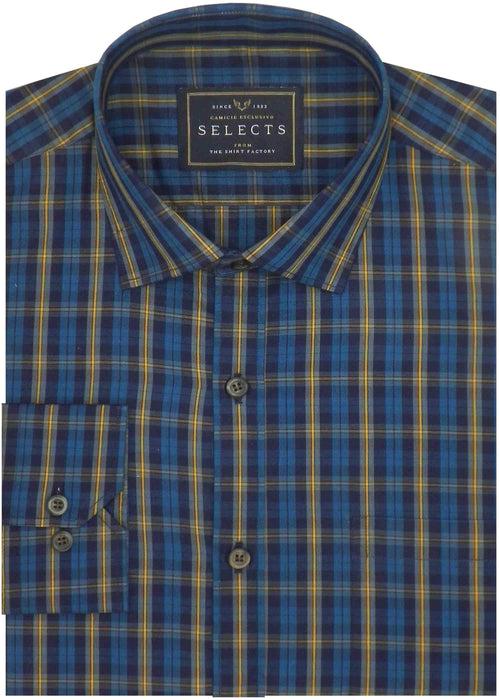 Selects Premium Cotton Check Shirt - Green (0375)