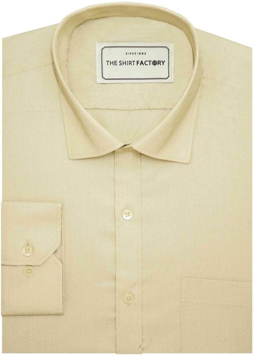 Men's Cotton Blend Dobby Plain Shirt - Beige (0762)