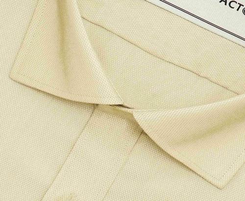 Men's Cotton Blend Dobby Plain Shirt - Beige (0762)