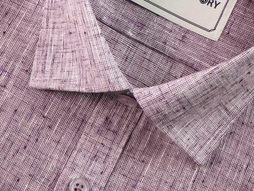 Men's Cotton Blend Plain Shirt - Light Purple (0698)