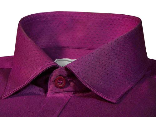 Men's Poly Cotton Printed Shirt Purple (0995)