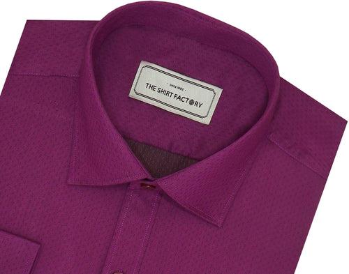 Men's Poly Cotton Printed Shirt Purple (0995)