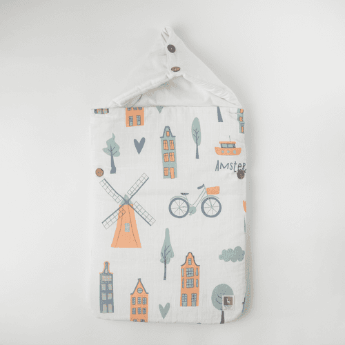 Awesome Amsterdam Baby Carrier Nest (Muslin) -Carrying Nest Bag Portable Travelling Bed for Infants for 0-4 Months