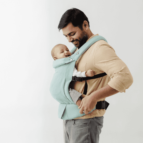 Zoey’s Baby Carrier, Made Of Bamboo Linen, Safe & Ergonomic, 2 Carry Positions, for 4 Months to 3 Year Old Baby (Sage Green Color)