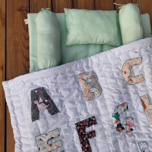 Minty Croc Alphabet Bedding Set