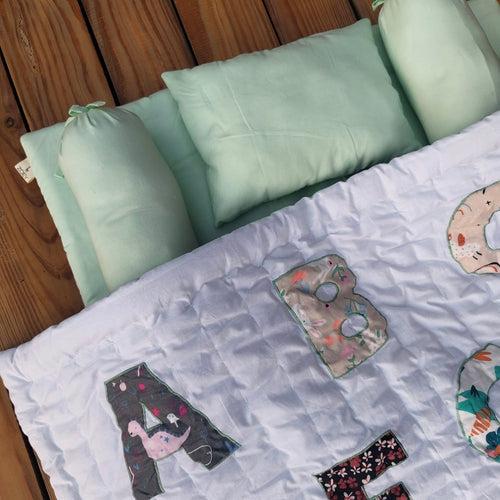 Minty Croc Alphabet Bedding Set