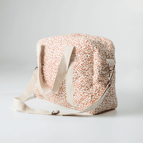 Red Velvet Yarrow Quilted Diaper Bag (100% Muslin Cotton)