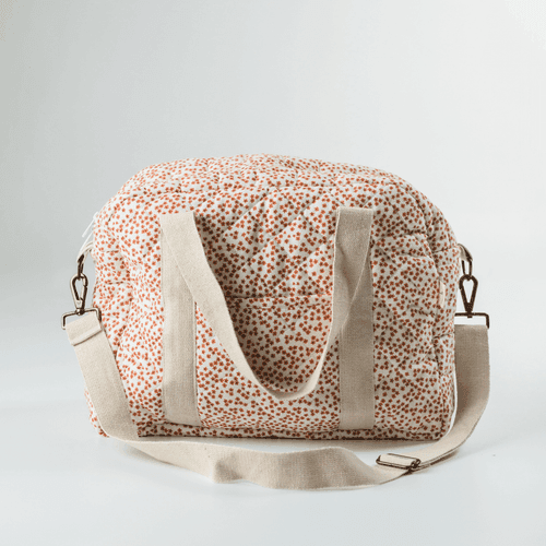 Red Velvet Yarrow Quilted Diaper Bag (100% Muslin Cotton)