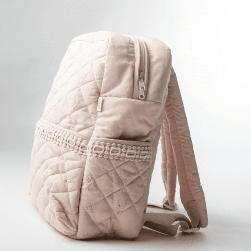 Rumi Backpack Diaper Bag (With Lace work + Laptop Space)