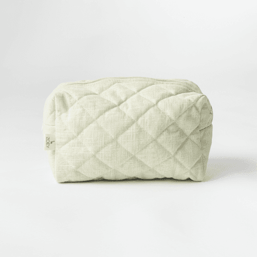 Tea Green Quilted Diaper Bag (100% Cotton)
