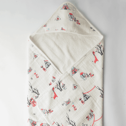 Bohemian Chic Organic Muslin Hooded Towel