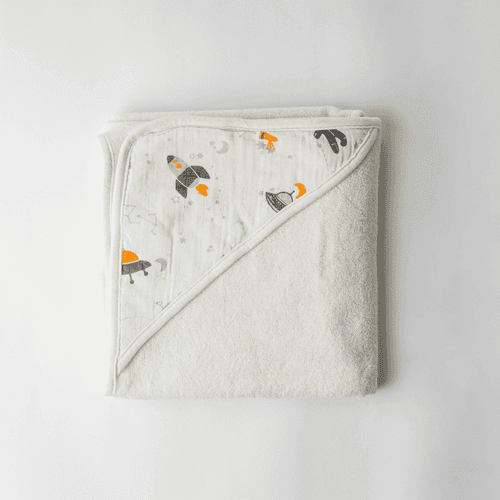 Daddy's Little Astronaut Muslin Hooded Towel