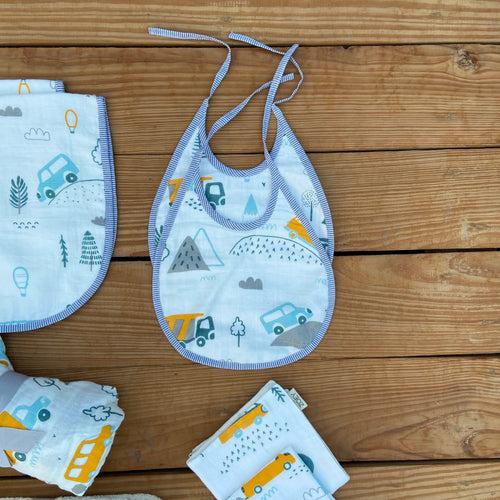 Hospital Bag Must Haves Combo - Little Campers Theme (total 16 Muslin Items)