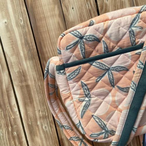 Orange Blossom Diaper Bag (100% Cotton with diamond Quilting)