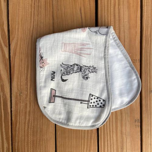 Woofles & Purrito Burp Cloth (Set of 2)