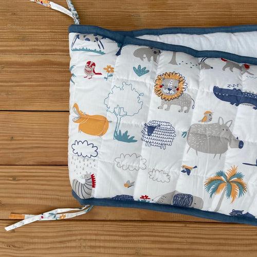 Happy Animal Tribe Cot Bumper (Quilted Cotton)