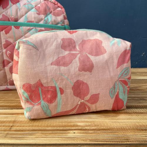 Oriental Lilies Backpack Diaper Bag (100% Cotton with diamond Quilting)