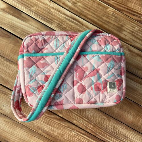 Oriental Lilies Diaper Bag (100% Cotton with diamond Quilting)