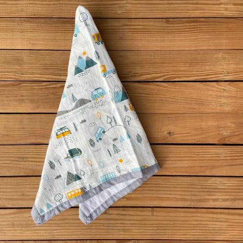 Little Campers Muslin Baby Blanket (Two-Layer Dohar),GOTS Certified,90x120 Cms