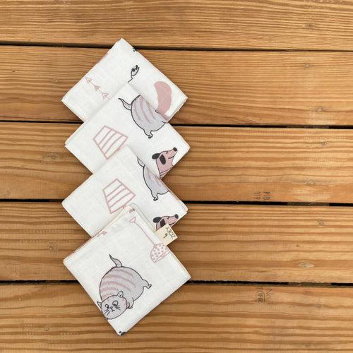 Woofles & Purrito Muslin Napkins (Set Of 4)