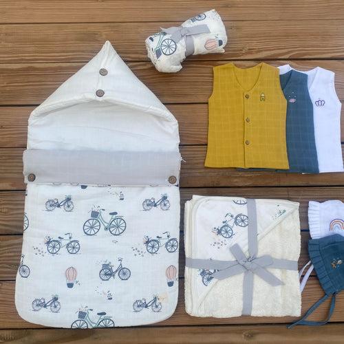 Hospital Bag Must Haves Combo - Riders Club Theme (total 16 Muslin Items)