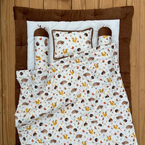 Super Combo - Hedge-Hugs From The Woods Bedding Set + Playmat + Basket