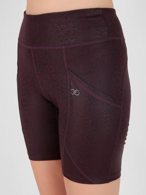 Creeluxe Fierce Burgandy Pocket Women's Shorts