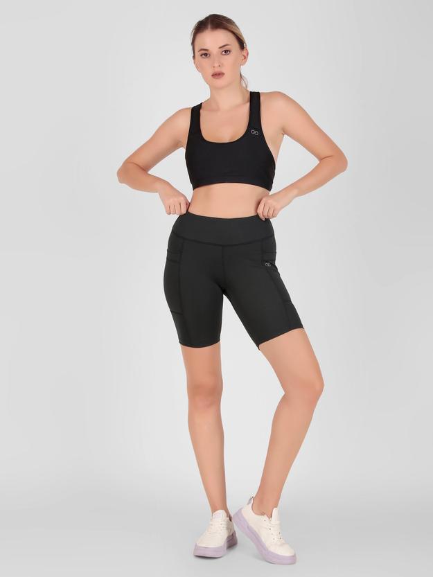 Creeluxe Fierce Black Pocket Women's Shorts