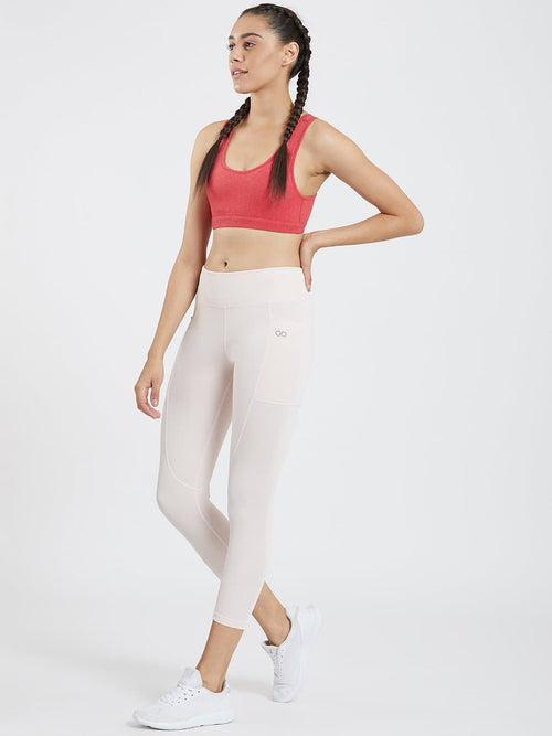 Maxtreme Power me Pastel Pink Ankle Pocket Leggings