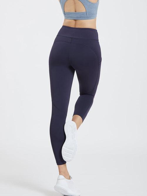 Creeluxe Fierce Navy Blue Ankle Length Pocket Leggings