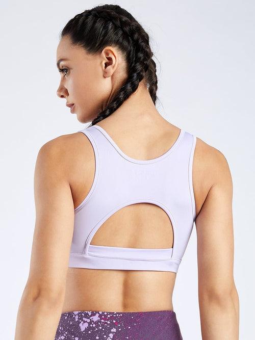 Creeluxe Power Me Lavender Grey Sports Bra