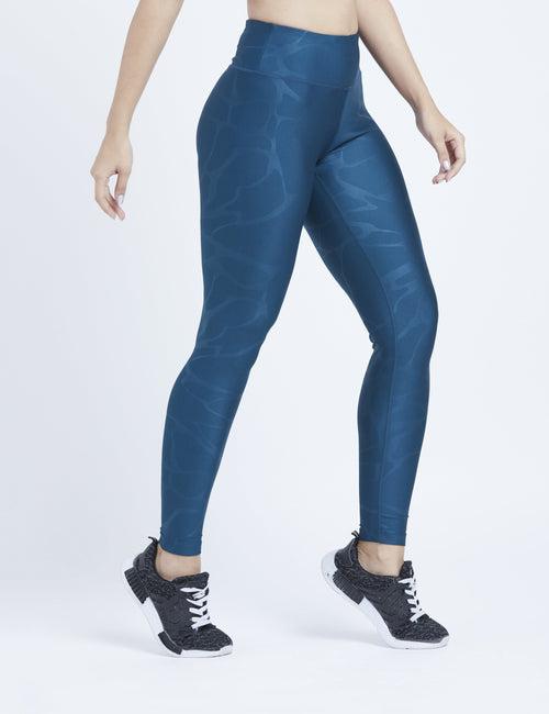 Maxtreme Sea Sapphire Embossed Full Length Leggings