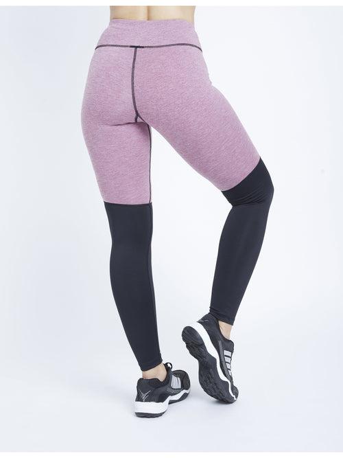 Essential Color Block Mauve Black Full Length Leggings