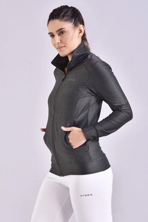 Black Herringbone Women's Jacket