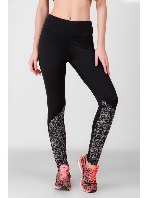 Essential Print Block Black Leggings