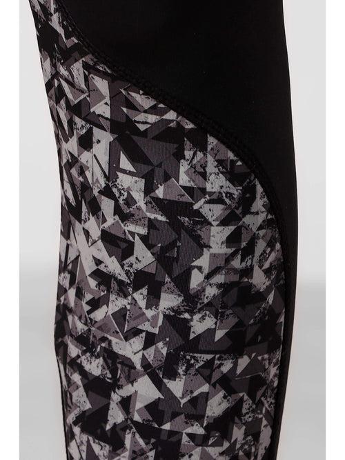 Essential Print Block Black Leggings