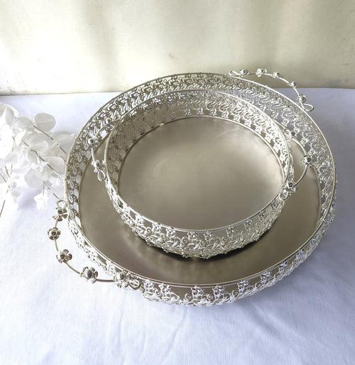 Silver Finish Round Tray 10"