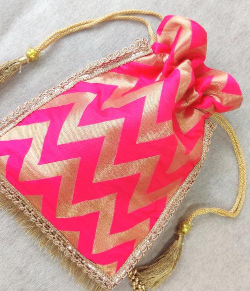 Chevron Zari Pouch