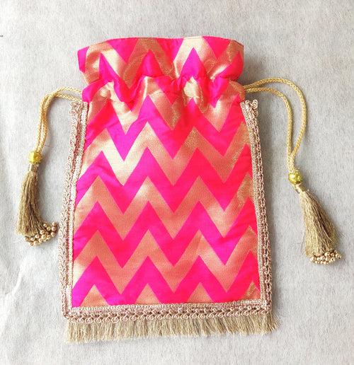 Chevron Zari Pouch