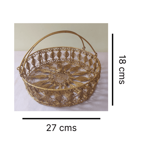 Crochet Weave Metal Basket - Small