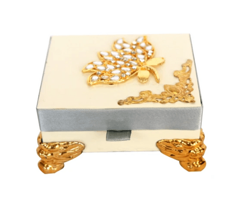 Lotus Leather Coin Box With Legs