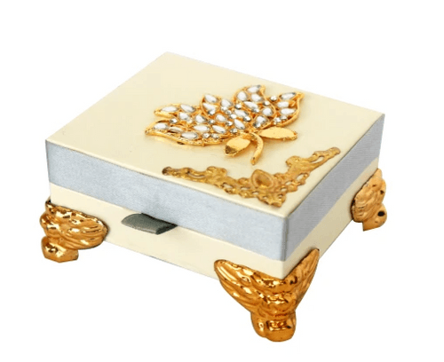 Lotus Leather Coin Box With Legs