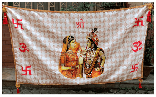 Radha Krishna Antarpat with White Background