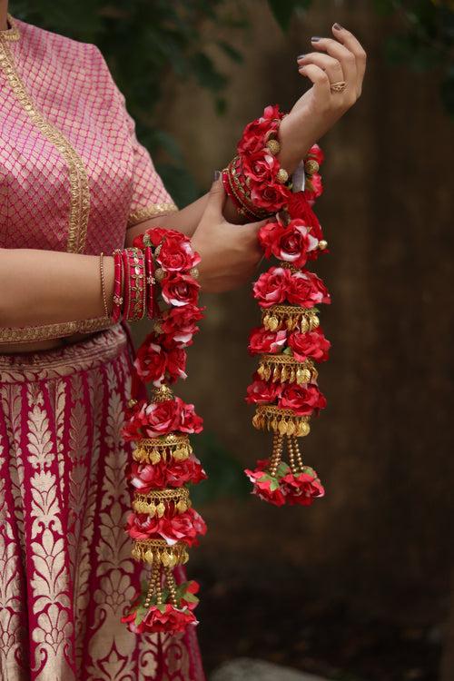 Bridal Kaleera Made With Artificial Red Roses